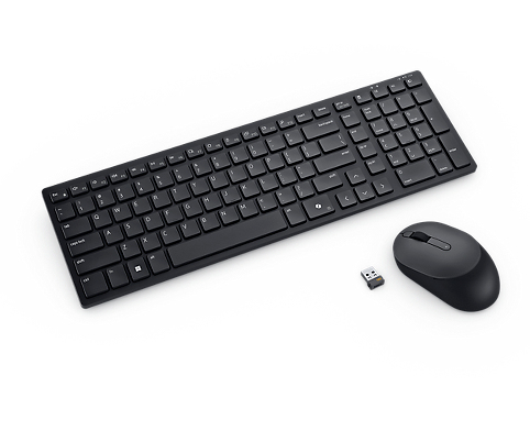 Dell KM555 toetsenbord Inclusief muis Universeel RF-draadloos + Bluetooth AZERTY Belgisch Zwart