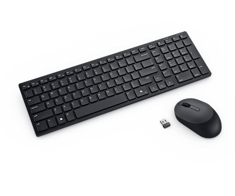 Dell KM555 toetsenbord Inclusief muis Universeel RF-draadloos + Bluetooth QWERTY US International Zwart