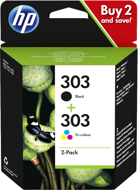 Inktcartridge HP 3YM92AE 303 zwart + kleur afbeelding
