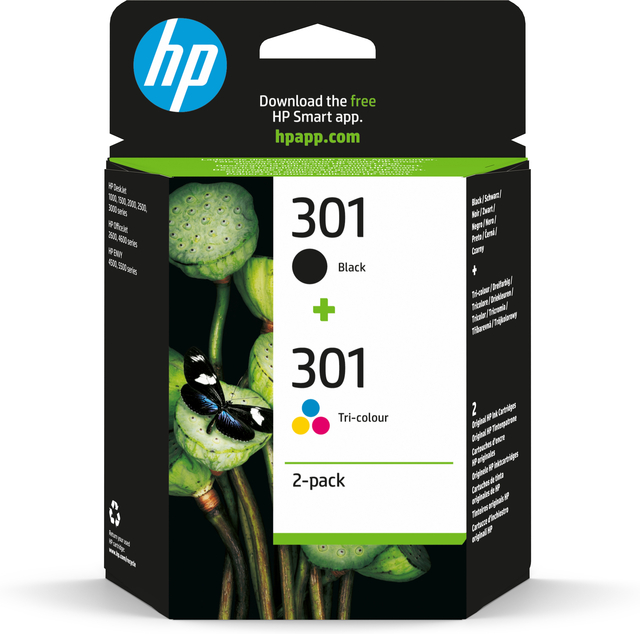 Inktcartridge HP N9J72AE 301 zwart + kleur afbeelding