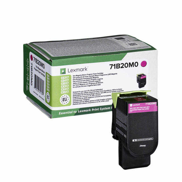 Tonercartridge Lexmark 71B20M0 rood afbeelding