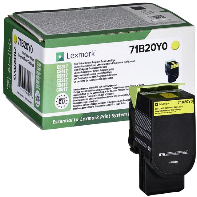 Tonercartridge Lexmark 71B20Y0 geel afbeelding