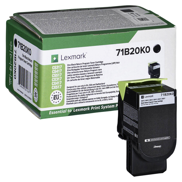 Tonercartridge Lexmark 71B20K0 zwart afbeelding