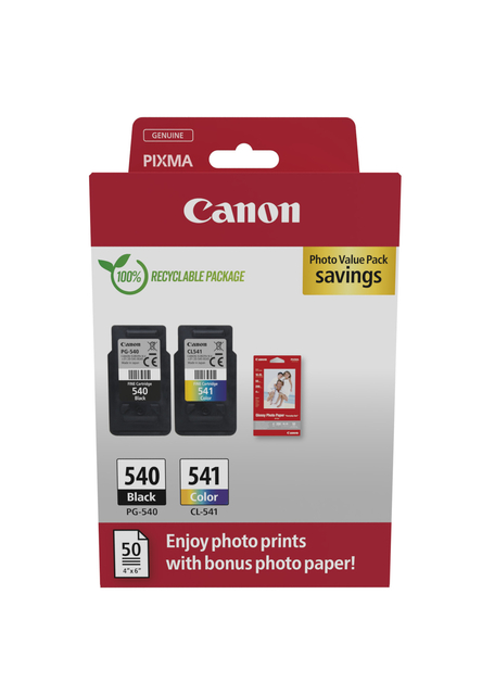 Inktcartridge Canon PG-540 + CL-541 zwart + kleur afbeelding