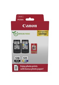 Inktcartridge Canon PG-510 CL-511 zw + kl + papier