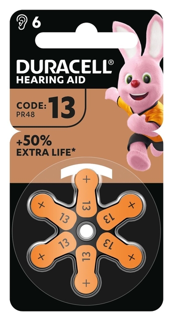 Batterij Duracell Hearing DA13 Ø7,9mm 310mAh 6 stuks afbeelding