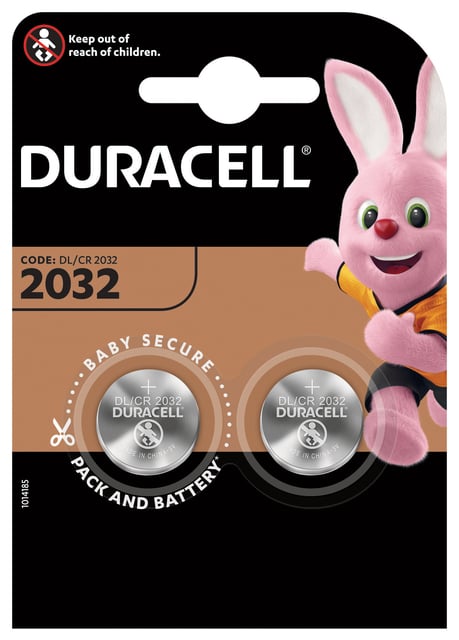 Batterij Duracell knoopcel 2xCR2032 lithium Ø20mm 3V-180mAh afbeelding