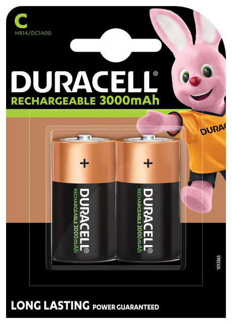 Batterij oplaadbaar Duracell 2xC 3000mAh Plus afbeelding