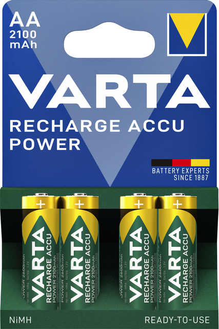 Batterij oplaadbaar Varta 4xAA 2100mAh ready2use afbeelding