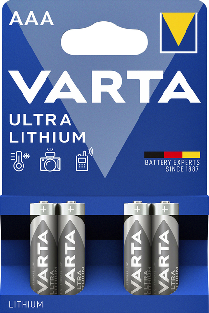Batterij Varta Ultra lithium 4xAAA afbeelding