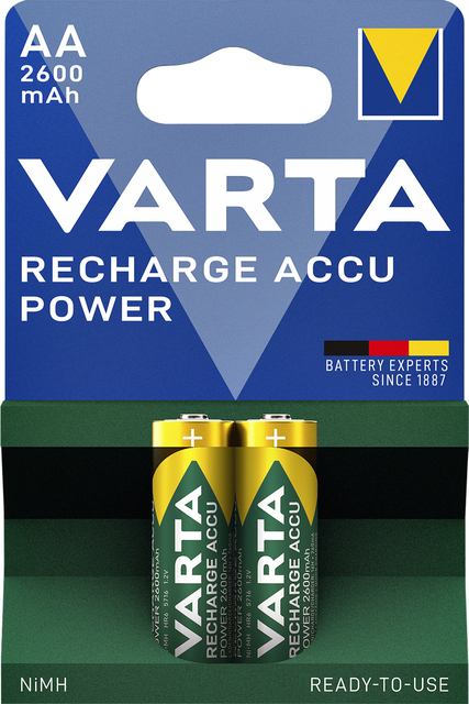 Batterij oplaadbaar VARTA 2x AA 2600mAh ready2use afbeelding