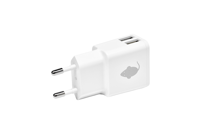 Oplader Green Mouse USB-A 2x 2.4A wit afbeelding