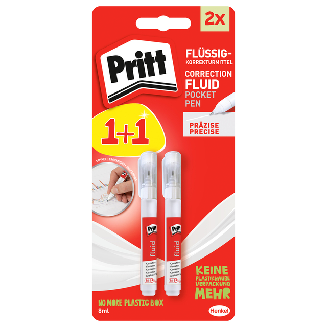 Correctiepen Pritt fluid 8ml blister a 1+1 afbeelding