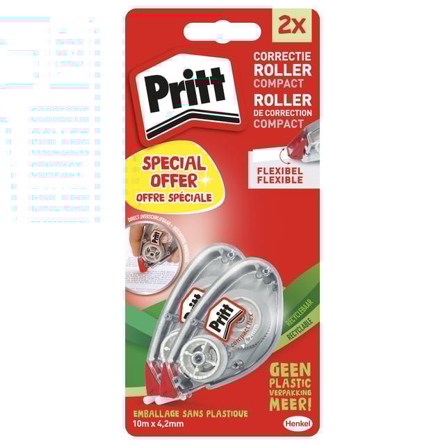 Correctieroller Pritt Compact Flex 4.2mmx10m blister à 2 stuks afbeelding