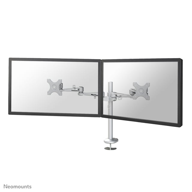Monitorarm Neomounts D935DG 2x10-27" doorvoer zilvergrijs afbeelding