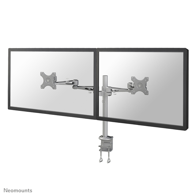 Monitorarm Neomounts D935D 2x10-27" met klem zilvergrijs afbeelding