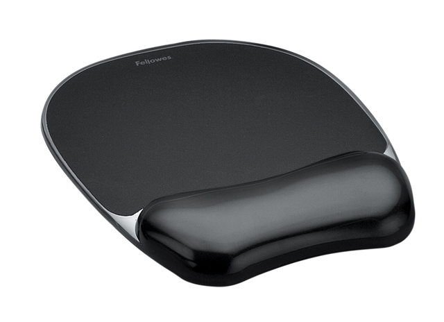 Muismat met polssteun Fellowes Crystals gel transparant zwart afbeelding