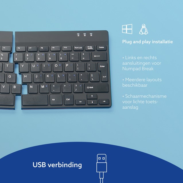 R-go Tools Ergonomisch toetsenbord R-Go Compact Break QWERTY Duits
