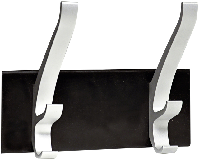 Kapstok Unilux wand Cypres 2 haken metallic grijs afbeelding