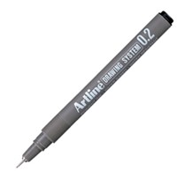 Fineliner Artline technisch 0.2mm zwart
