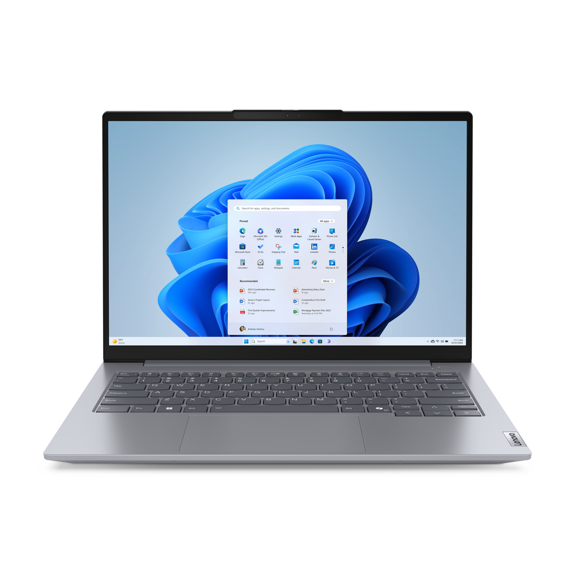 Lenovo ThinkBook 14 G7 ARP AMD Ryzen™ 5 7535HS Laptop 35,6 cm (14") WUXGA 16 GB DDR5-SDRAM 512 GB SSD Wi-Fi 6E (802.11ax) Windows 11 Pro Grijs afbeelding