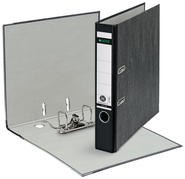 Ordner Leitz 1050 klassiek gewolkt 180° 50mm karton A4 zwart