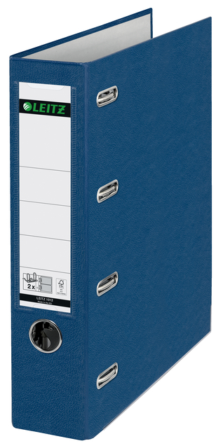 Giro-bank ordner Leitz A4 met dubbele mechaniek 80mm PP blauw — Foto 2 van 2