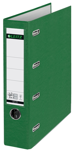 Giro-/bank ordner Leitz A4 met dubbele mechaniek 80mm PP groen — Foto 2 van 2
