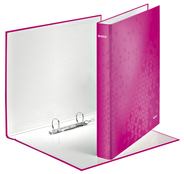 Ringband Leitz WOW A4 maxi 2-rings D-mechaniek 25mm roze afbeelding