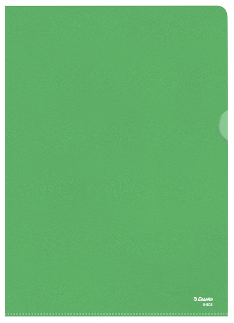 Insteekmap L-model Esselte standaard A4 0.11mm PP groen 100 stuks