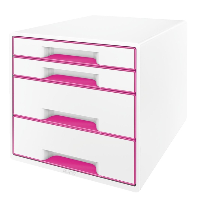 Ladenblok Leitz WOW 4 laden wit/roze afbeelding