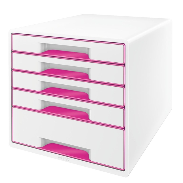 Ladenblok Leitz WOW 5 laden wit/roze afbeelding