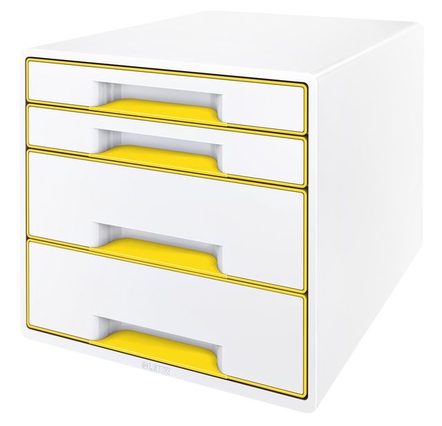 Ladenblok Leitz WOW CUBE 4 laden wit/geel afbeelding