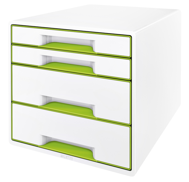 Ladenblok Leitz WOW CUBE 4 laden wit/groen afbeelding