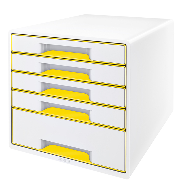 Ladenblok Leitz WOW CUBE 5 laden wit/geel afbeelding