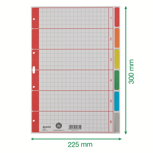 Tabbladen Leitz 4-gaats 4350 6-delig grijs karton — Foto 2 van 2