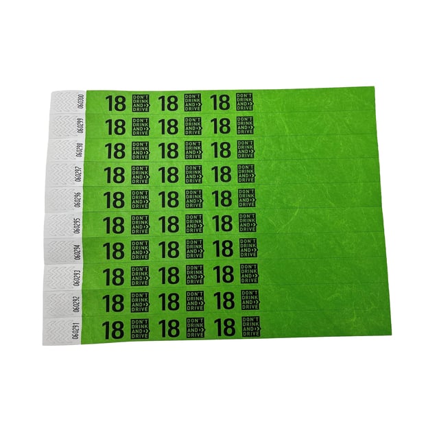 Polsbandje CombiCraft 18+ don't drink and drive groen 100 stuks afbeelding