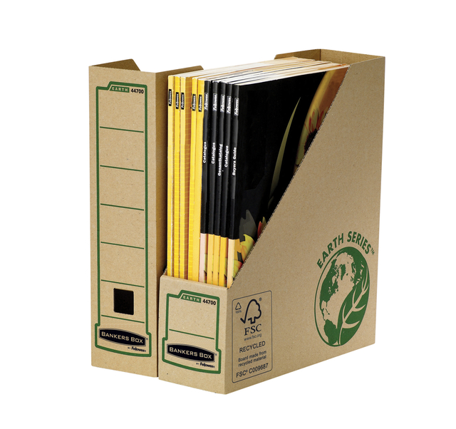 Tijdschriftcassette Bankers Box Earth A4 80mm bruin afbeelding