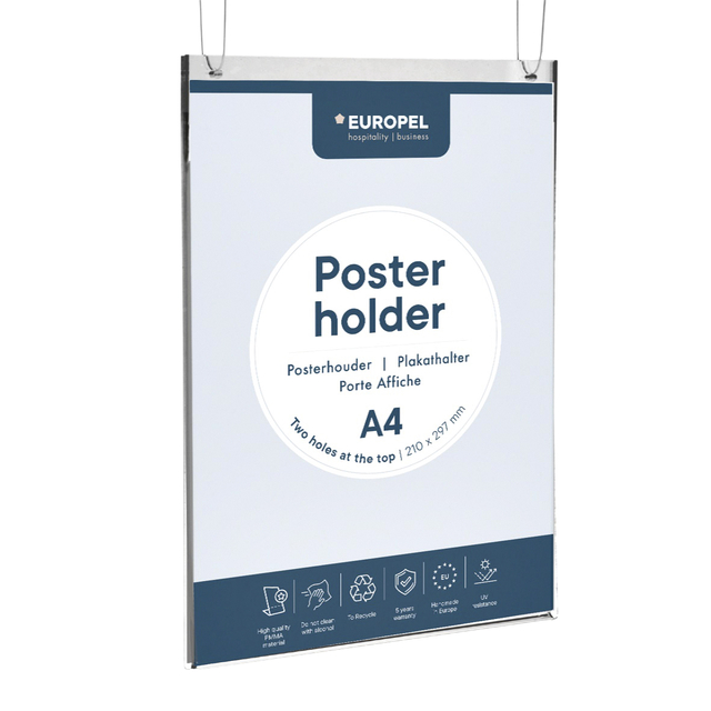 Posterhouder Europel A4 staand acryl afbeelding