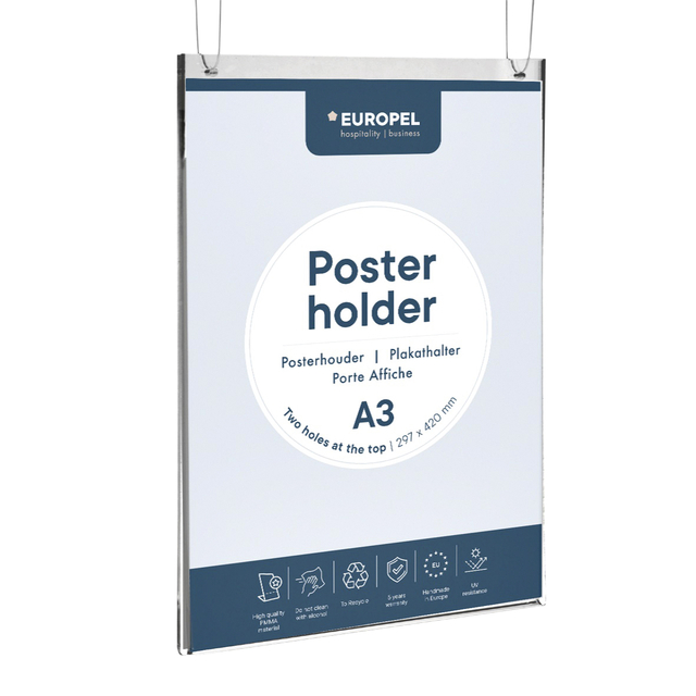 Posterhouder Europel A3 staand acryl afbeelding
