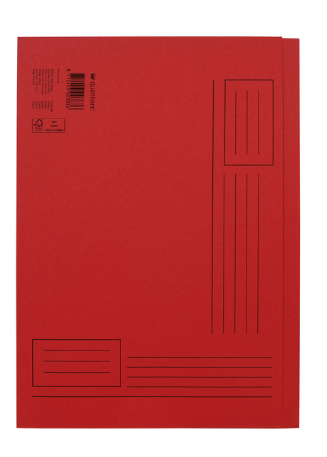 Vouwmap Quantore A4 ongelijke zijde 250gr rood afbeelding