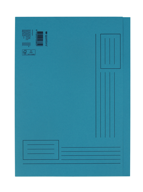 Vouwmap Quantore A4 ongelijke zijde 320gr blauw