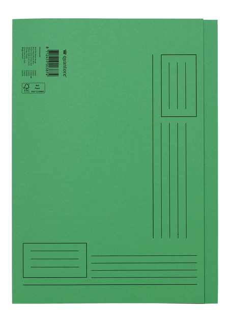 Vouwmap Quantore A4 ongelijke zijde 250gr groen afbeelding