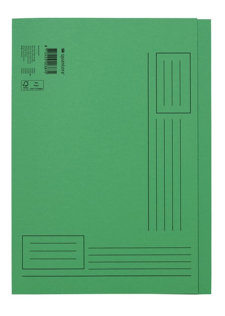 Vouwmap Quantore A4 ongelijke zijde 250gr groen afbeelding