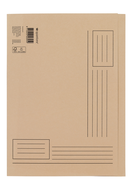 Vouwmap Quantore A4 ongelijke zijde 320gr beige