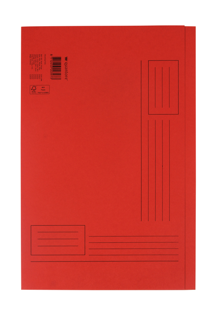 Vouwmap Quantore Folio ongelijke zijde 250gr rood afbeelding