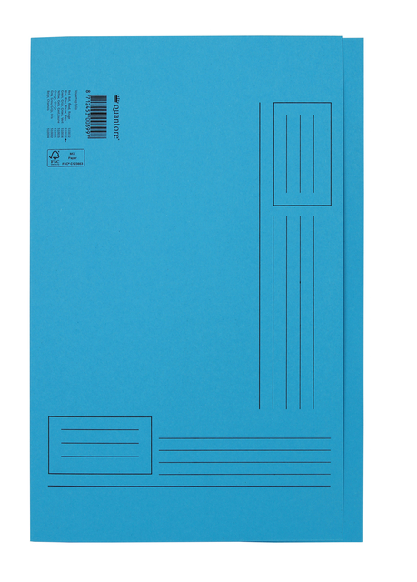 Vouwmap Quantore Folio ongelijke zijde 250gr blauw afbeelding