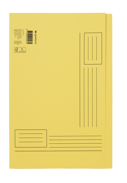 Vouwmap Quantore Folio ongelijke zijde 250gr geel afbeelding