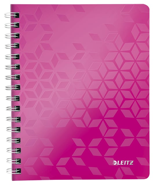 Notitieboek Leitz WOW A5 spiraal PP lijn roze afbeelding