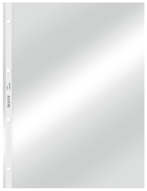 Showtas Leitz Premium standaard copy safe 0.09mm 4-gaats PVC A4 glashelder 100 stuks afbeelding